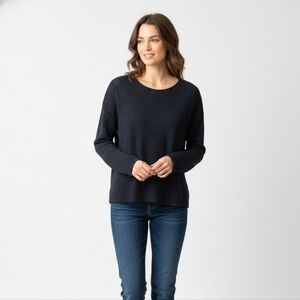 Chic Navy Knit Sweater 100 Percent Tencel